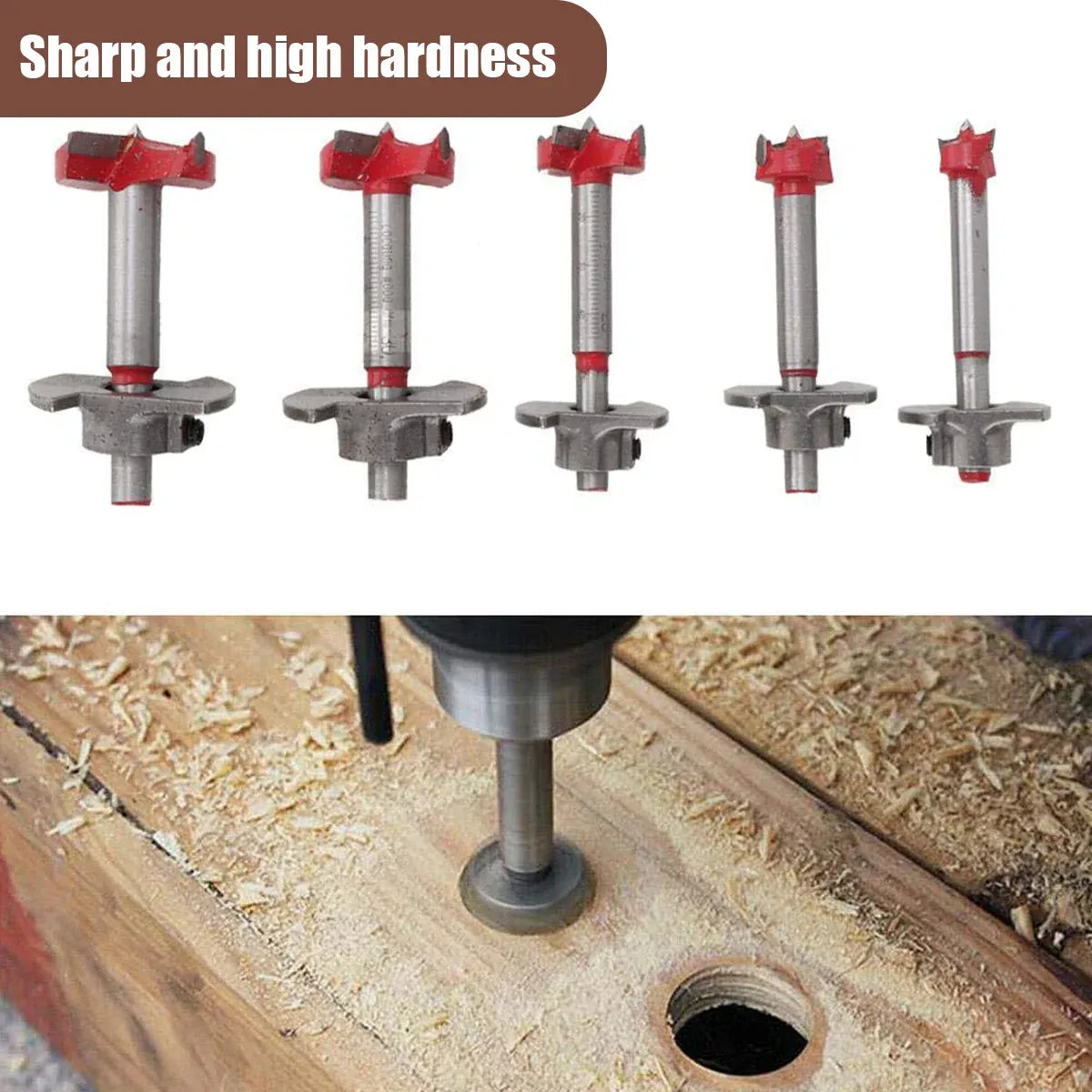 5PCS Woodworking Hole Saw Set Sturdy Durable for Wood Processing Openings Use