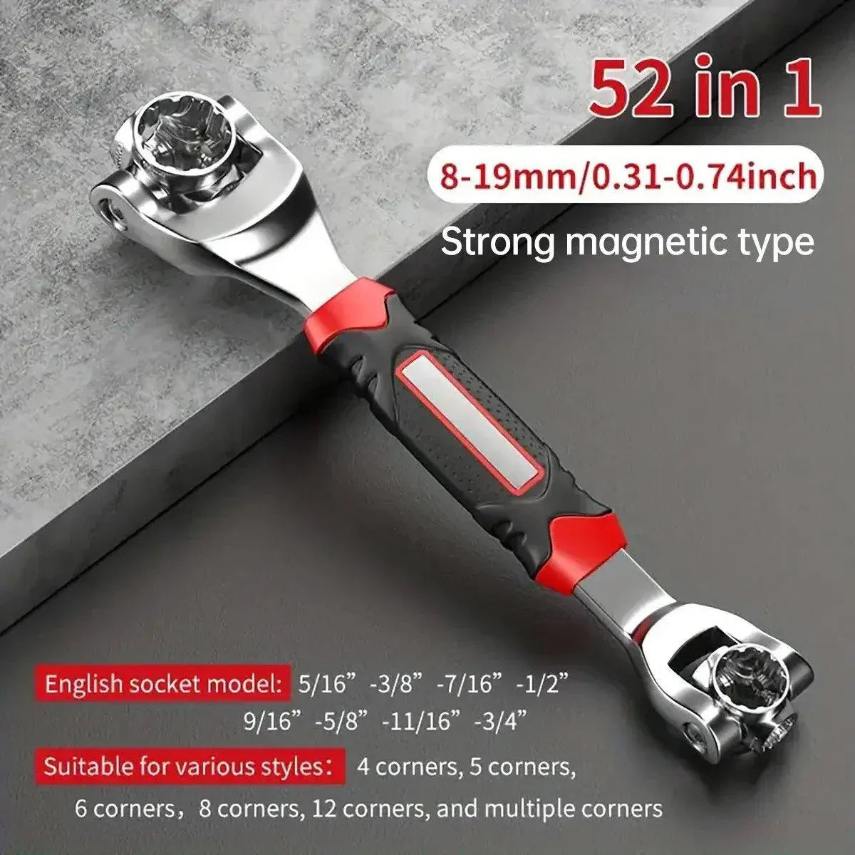 52-in-1 Universal Socket Wrench Multi-Function Multi-Angle Rotary Wrench Tool
