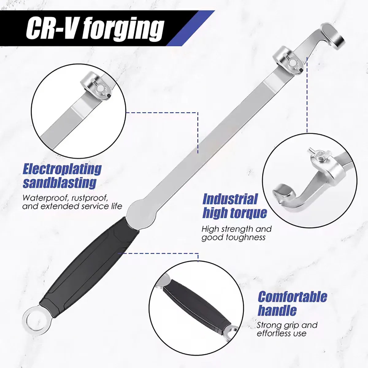Wrench Extension Force Rod 40cm Long Power Bar for Car Repair Bolt Removal Use