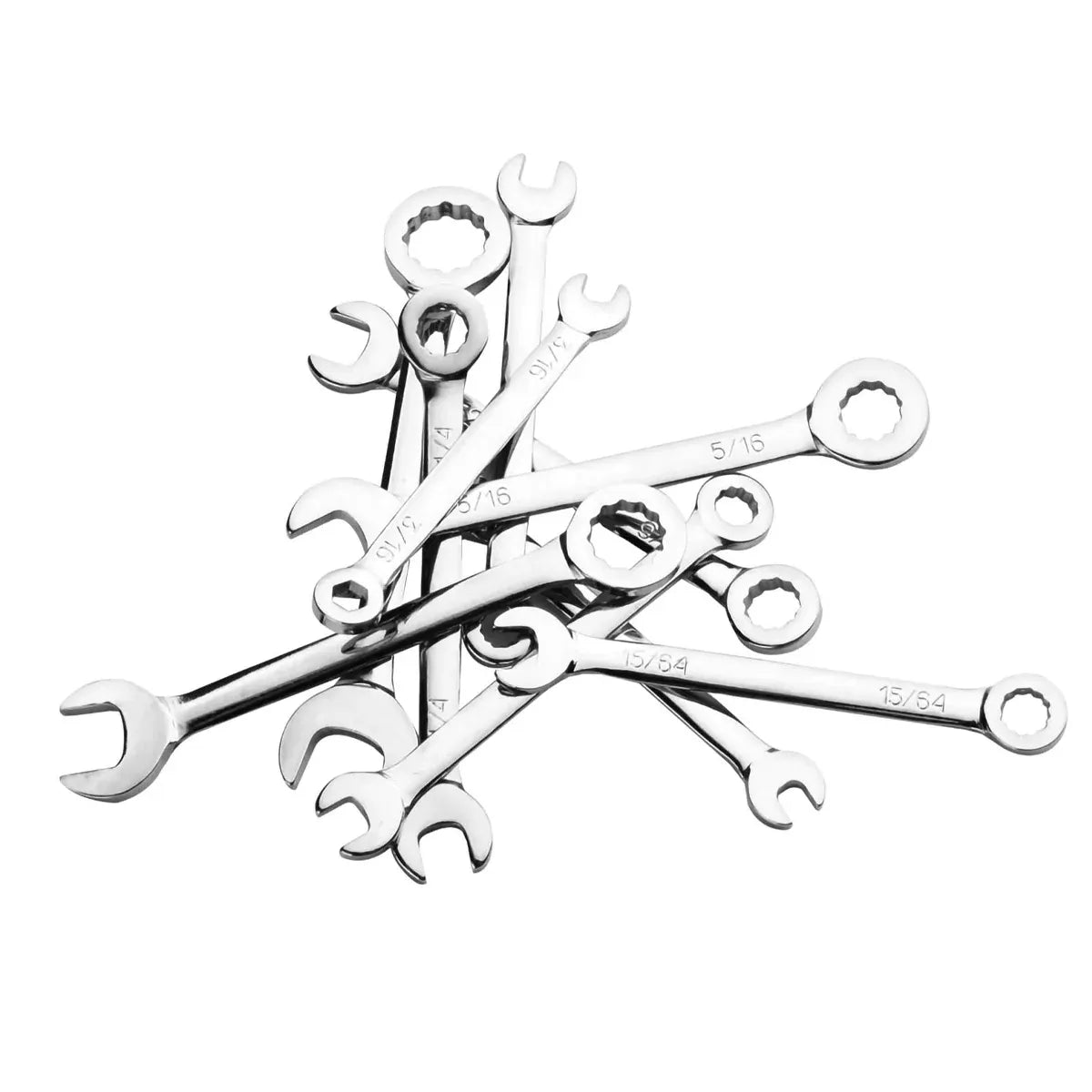 10PCS Mini Mirror Polishing Open-end Wrench and Double-purpose Wrench Set 4-11mm