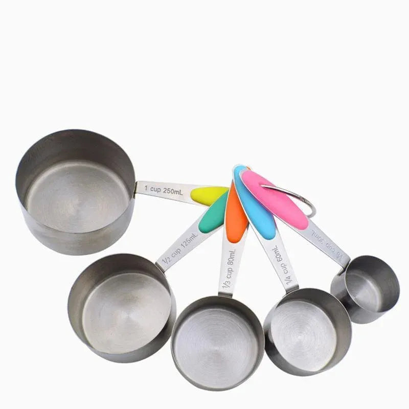 10 Piece Stainless Steel Measuring Cups and Spoons Set for Baking and Cooking