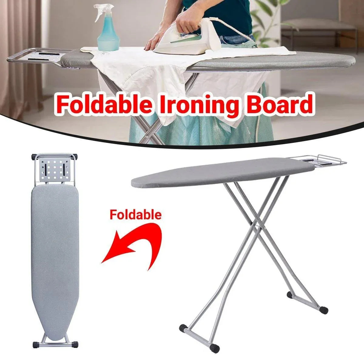1 Foldable Ironing Board, Grey