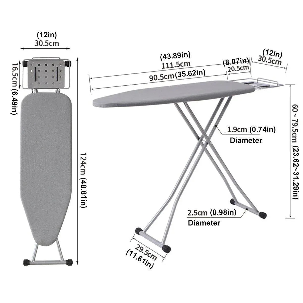 1 Foldable Ironing Board, Grey