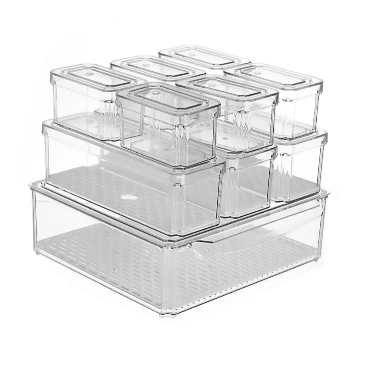 Refrigerator Storage Box Set Fruit Vegetable Fresh Keeper Kitchen Organizer Use