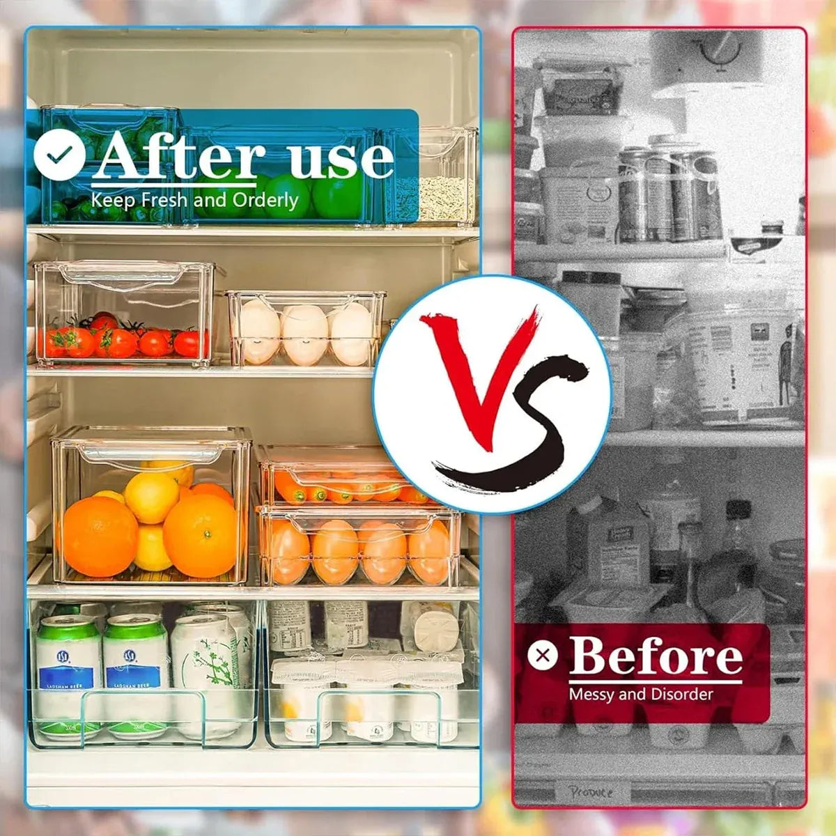 Refrigerator Storage Box Set Fruit Vegetable Fresh Keeper Kitchen Organizer Use
