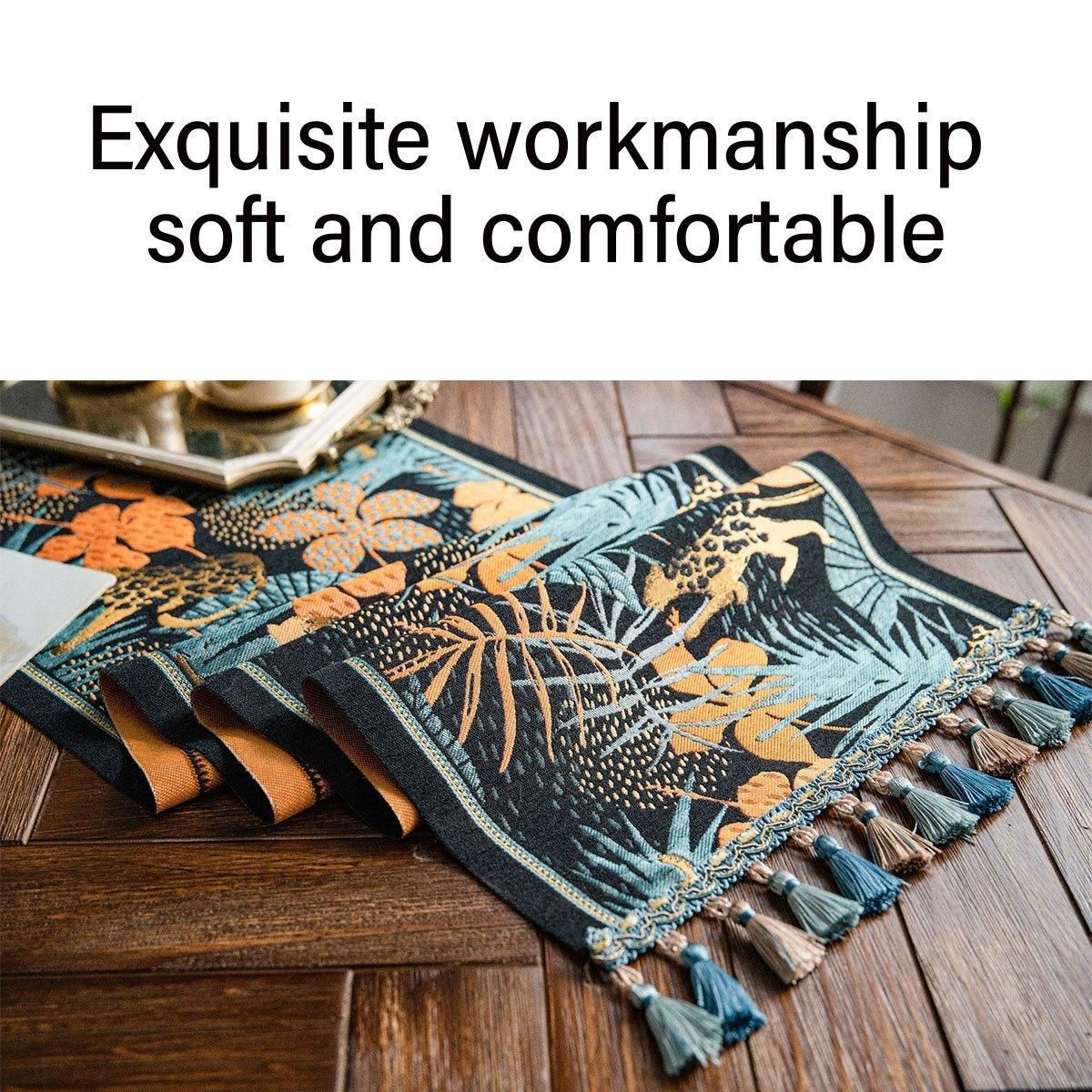 Floral Tablecloth for Coffee Table Banana Leaf Pattern Dining Table Cover Decor