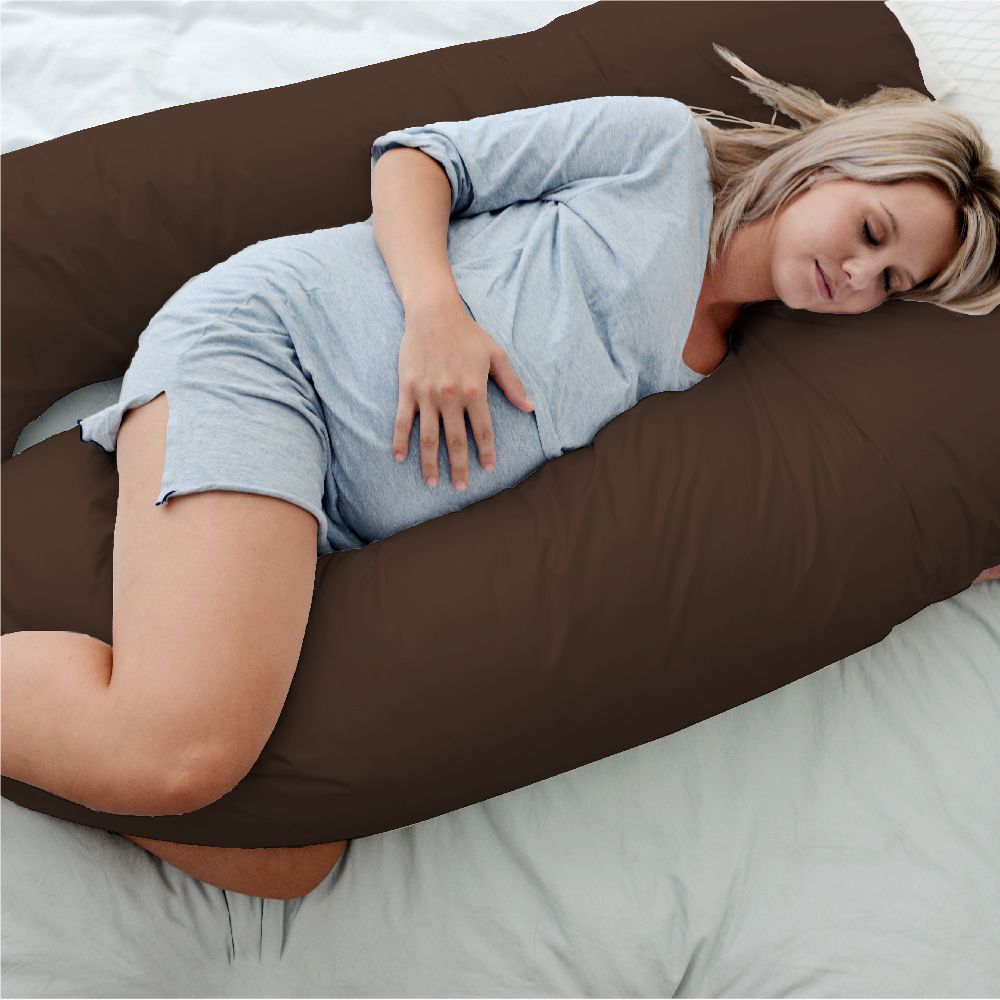 Woolcomfort Aus Made Maternity Pregnancy Nursing Sleeping Body Pillow Pillowcase Included Chocolate