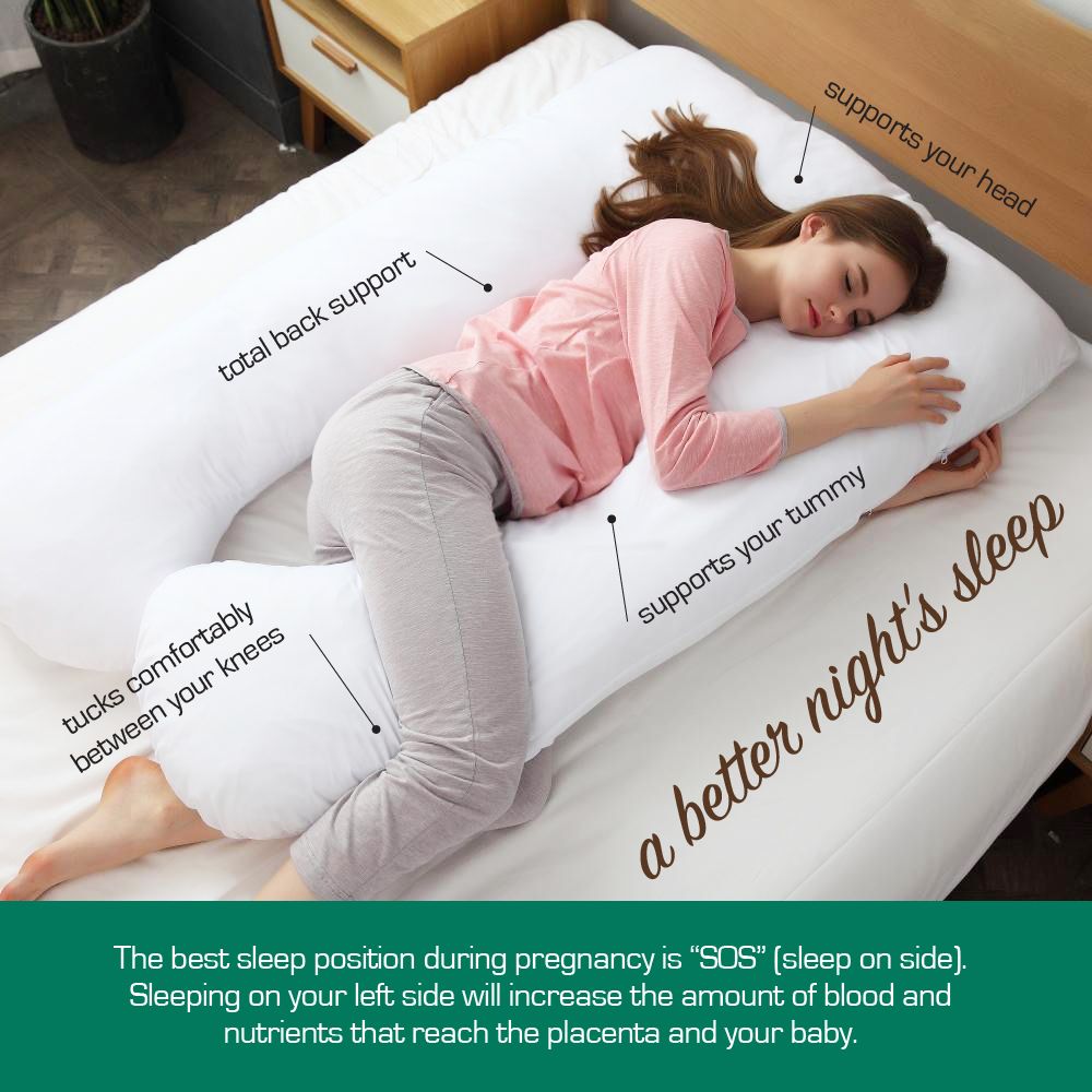 Woolcomfort Aus Made Maternity Pregnancy Nursing Sleeping Body Pillow Pillowcase Included Chocolate