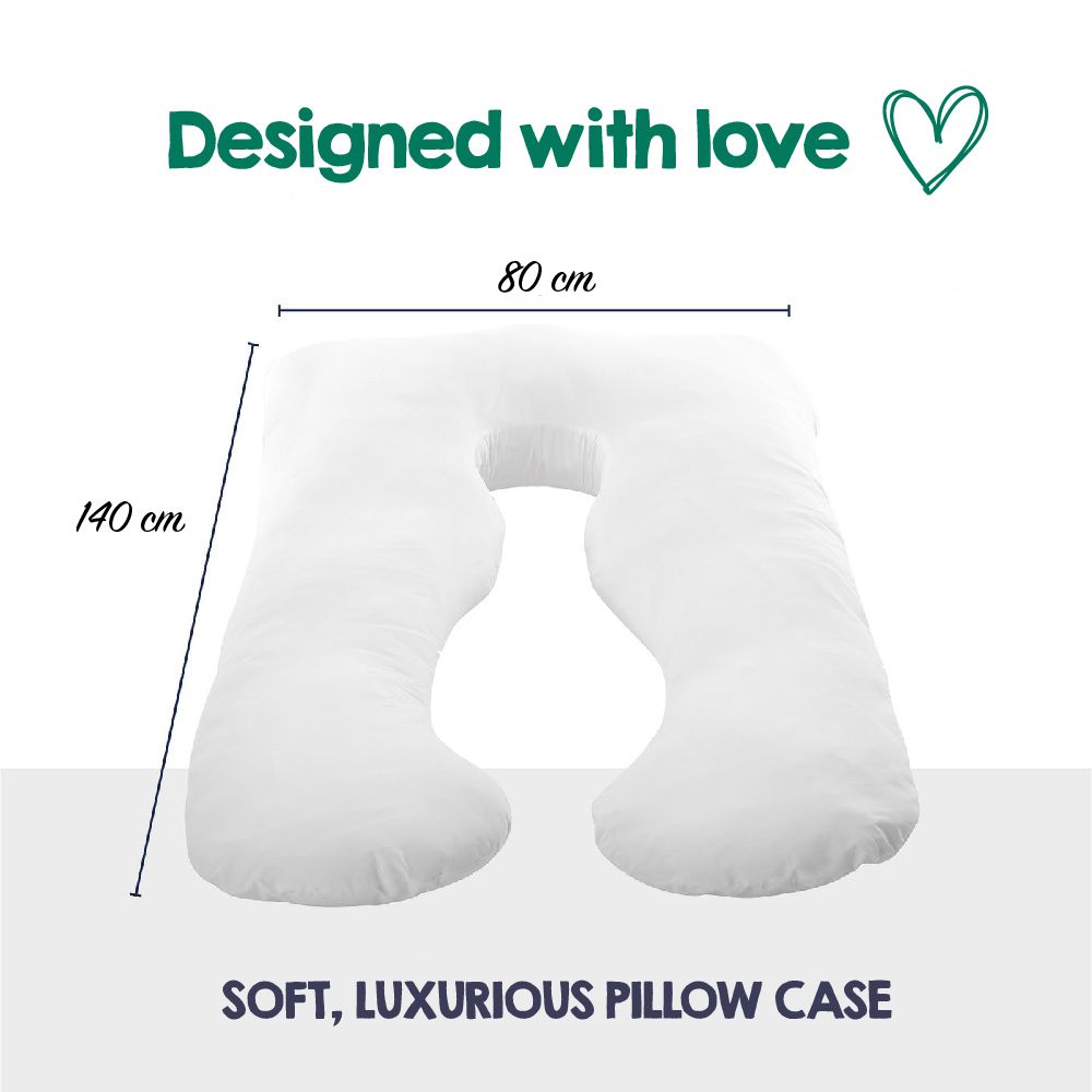 Woolcomfort Aus Made Maternity Pregnancy Nursing Sleeping Body Pillow Pillowcase Included Light Pink x Sky