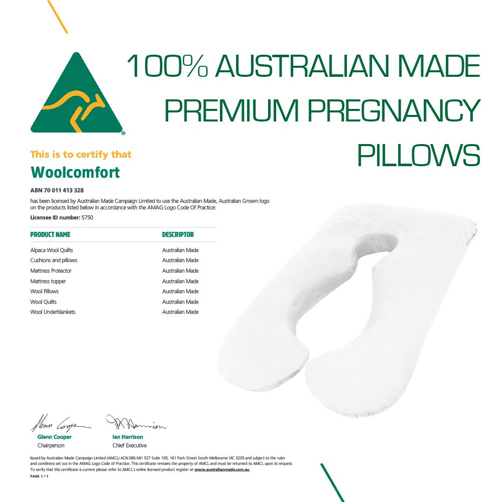Woolcomfort Aus Made Maternity Pregnancy Nursing Sleeping Body Pillow Pillowcase Included Purple