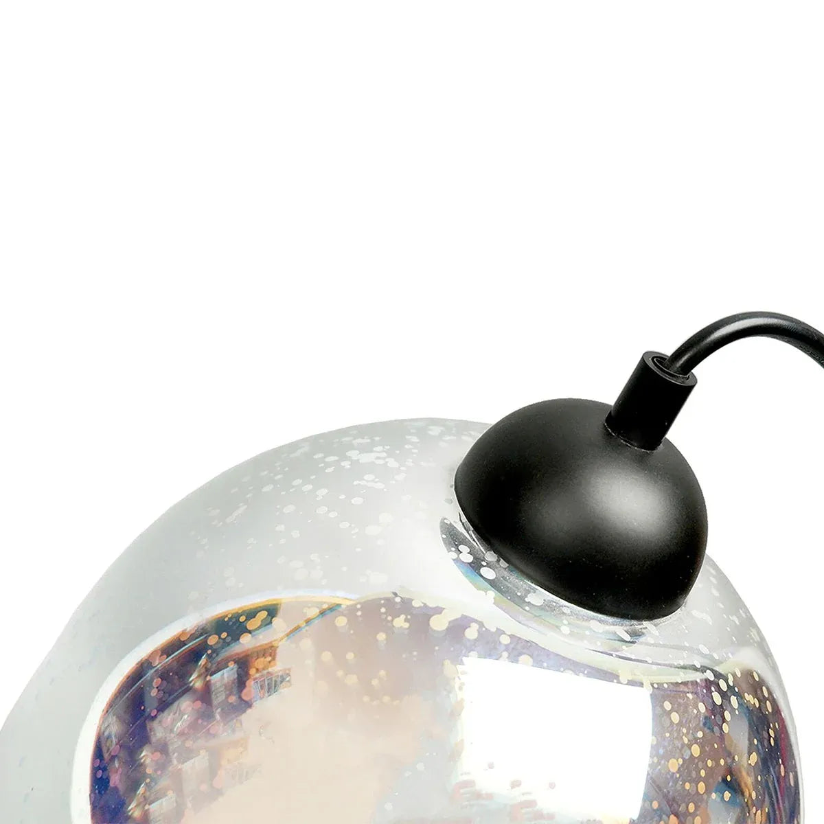 Moravian Glass Oval Pendant Light - Chrome