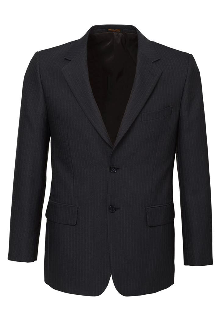 Mens Suit Jacket 2 Button Pinstripe Business Work Blazer Fully Lined - Charcoal - 112
