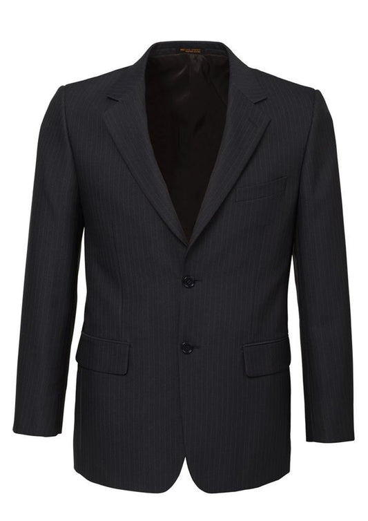 Mens Suit Jacket 2 Button Pinstripe Business Work Blazer Fully Lined - Charcoal - 122