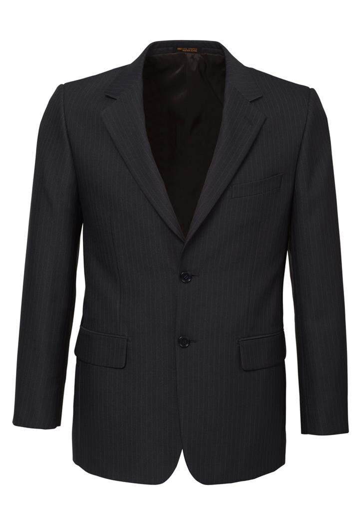Mens Suit Jacket 2 Button Pinstripe Business Work Blazer Fully Lined - Charcoal - 127