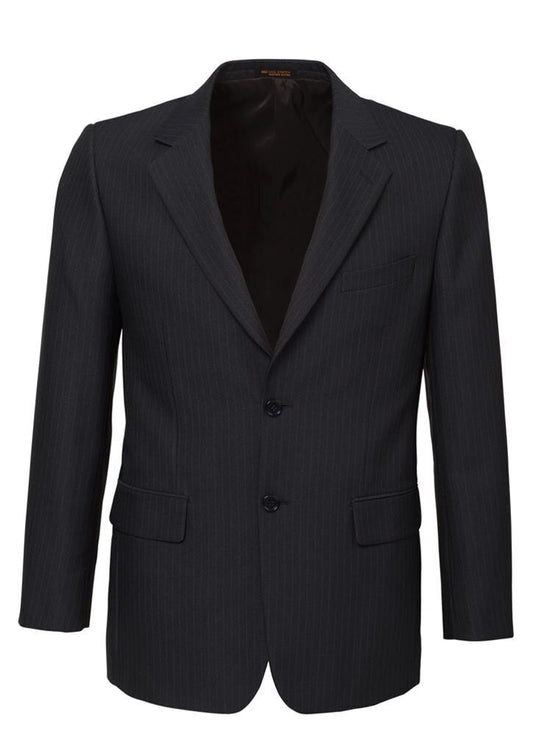 Mens Suit Jacket 2 Button Pinstripe Business Work Blazer Fully Lined - Charcoal - 132
