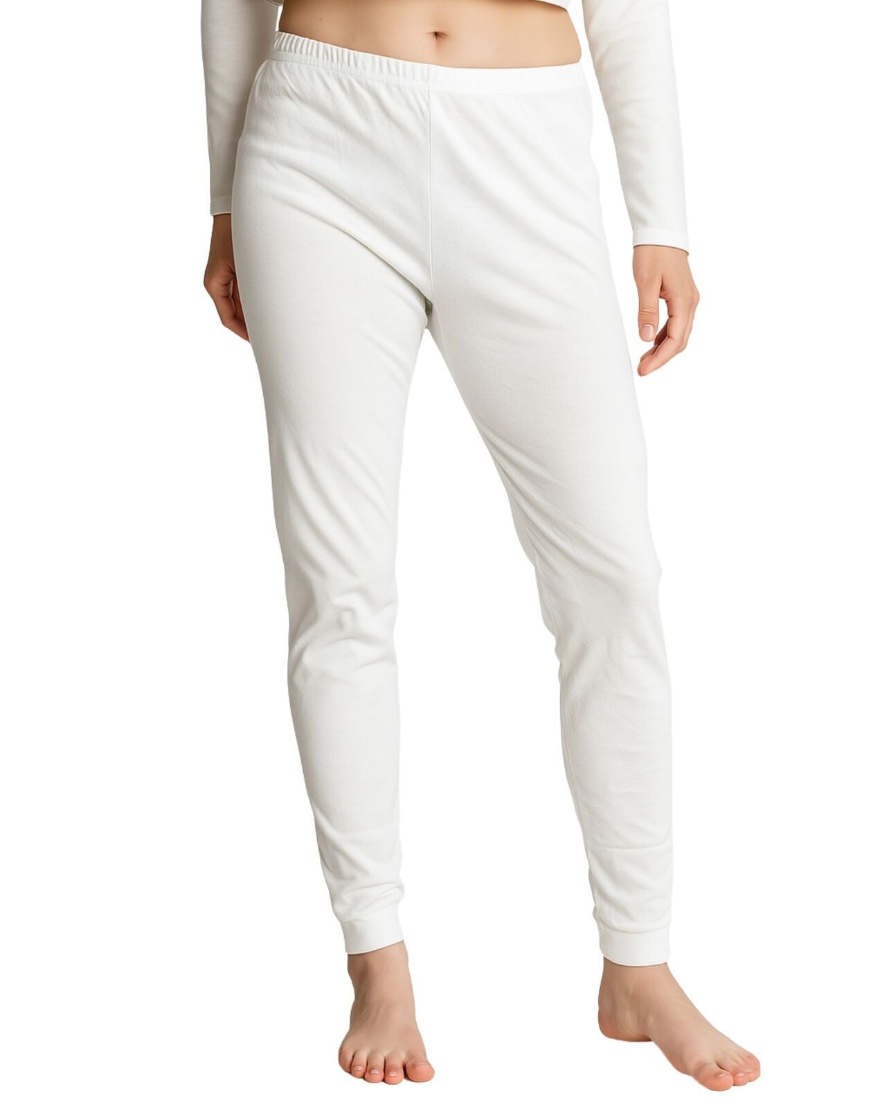 Womens Merino Wool Long Janes Thermal Underwear Layer Thermals Leggings Pants - Beige - 14-16