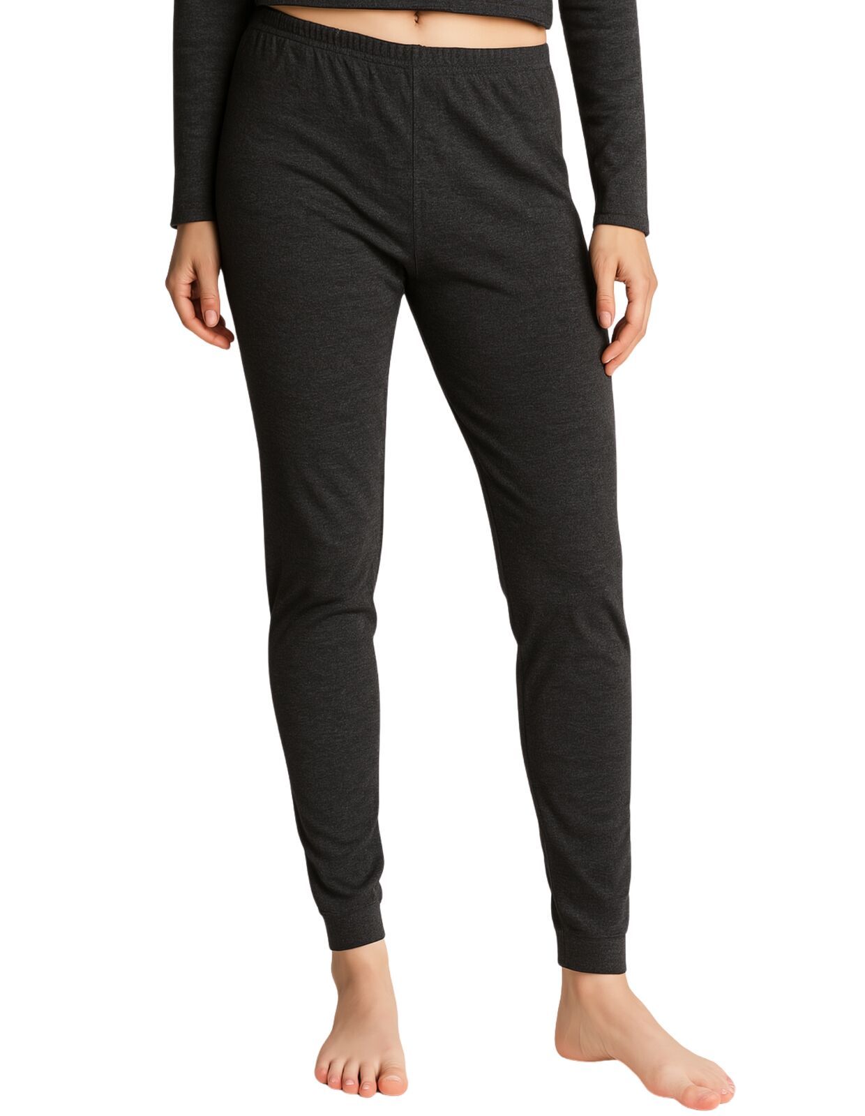 Womens Merino Wool Long Janes Thermal Underwear Layer Thermals Leggings Pants - Black - 18-20