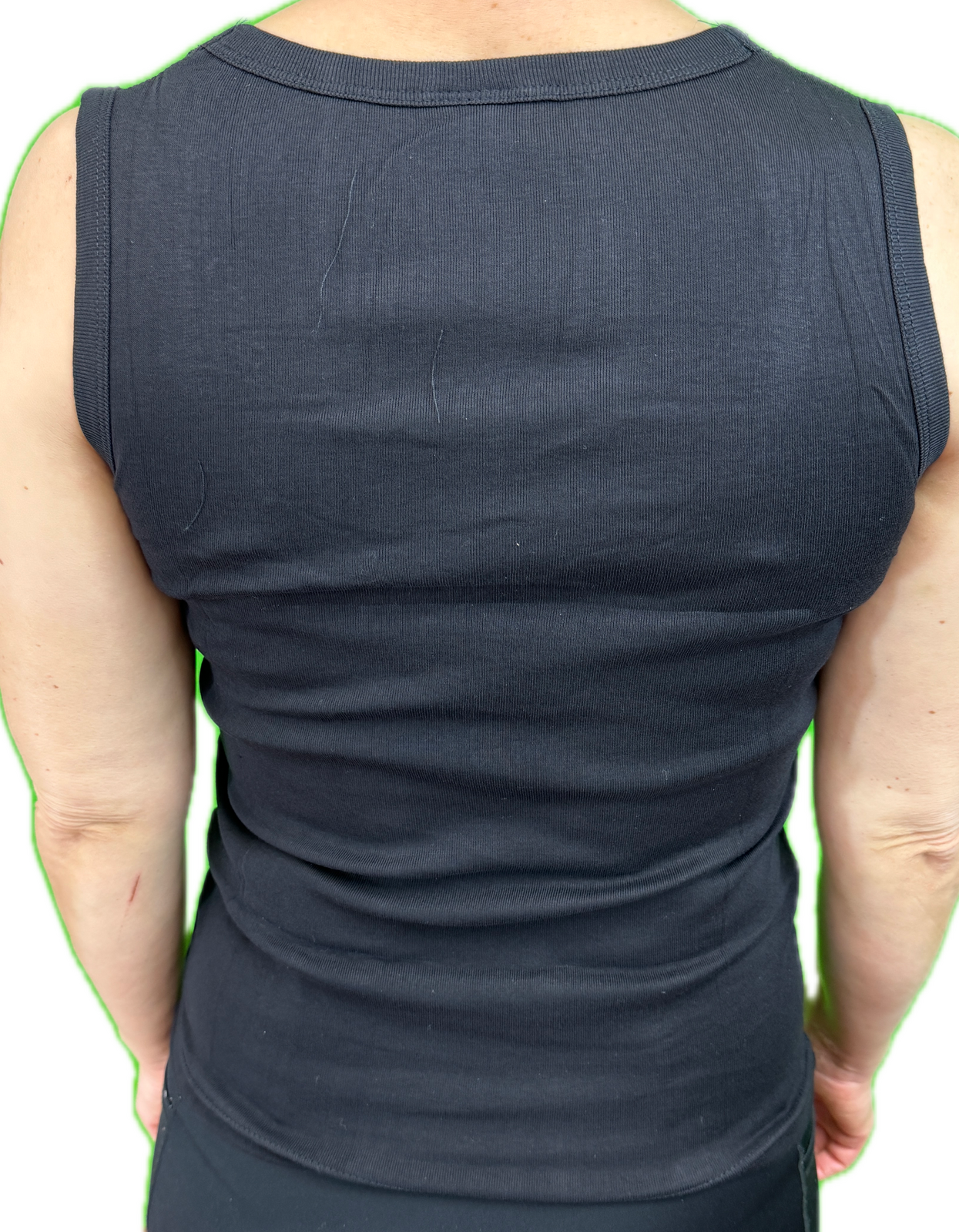 Ladies Sleeveless Singlet Top Womens Summer Basic Tank Shirt Lace Motif Front - Black - 16-18