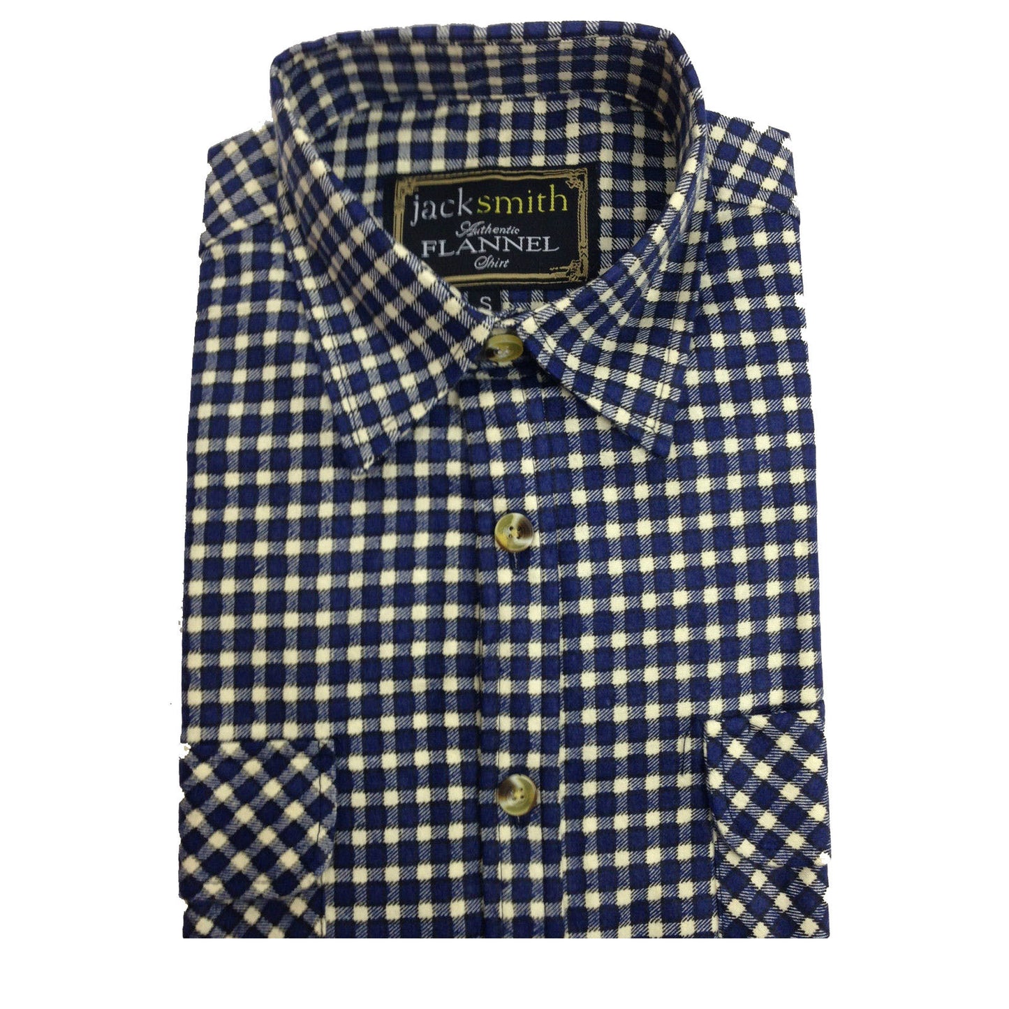 Mens FLANNELETTE SHIRT Check 100% COTTON Flannel Vintage Long Sleeve - 49 (Full Placket) - S