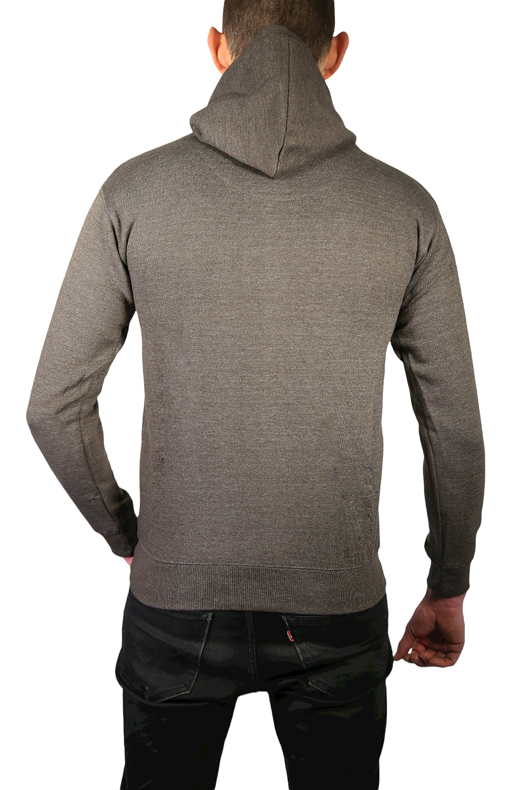 Mens Hoodie 100% Cotton Fleece Pullover Sweatshirt Warm Jumper - Charcoal Grey - L