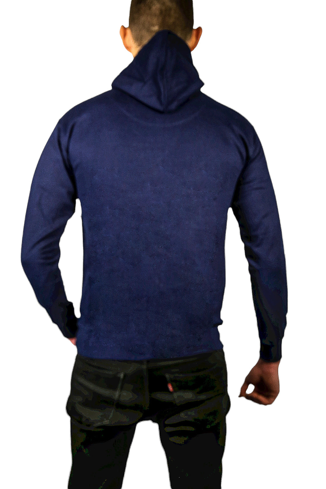 Mens Hoodie 100% Cotton Fleece Pullover Sweatshirt Warm Jumper - Navy - S