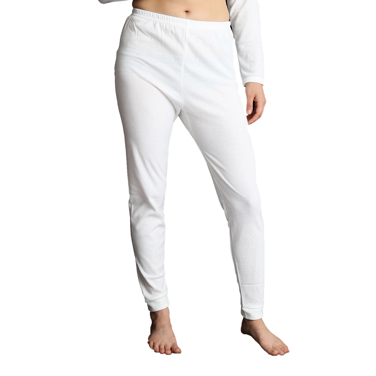Womens Thermal Cotton Pants Long Janes John Bottoms Underwear in Beige - 18-20