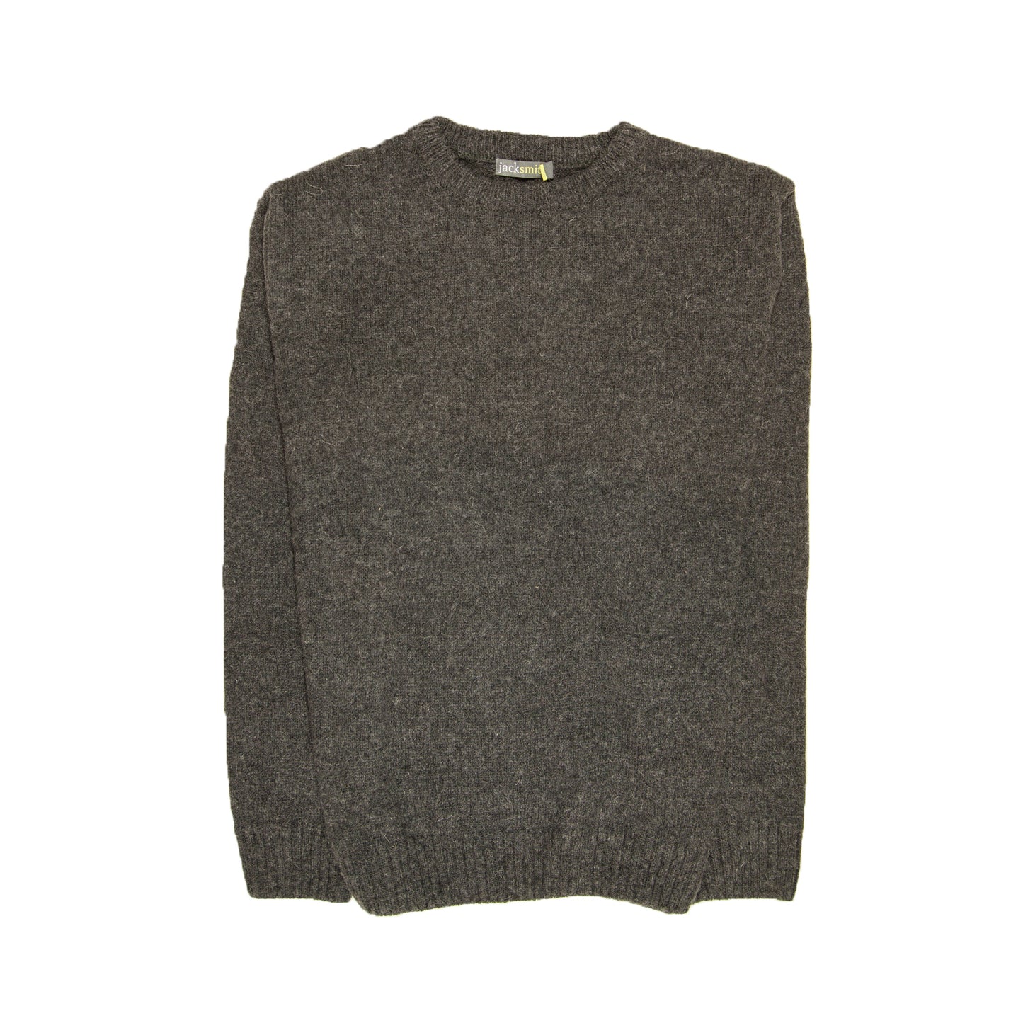Mens 100% Shetland Ragg Wool Round Neck Knit Jumper Pullover Crew Sweater - Charcoal (29) - XXL