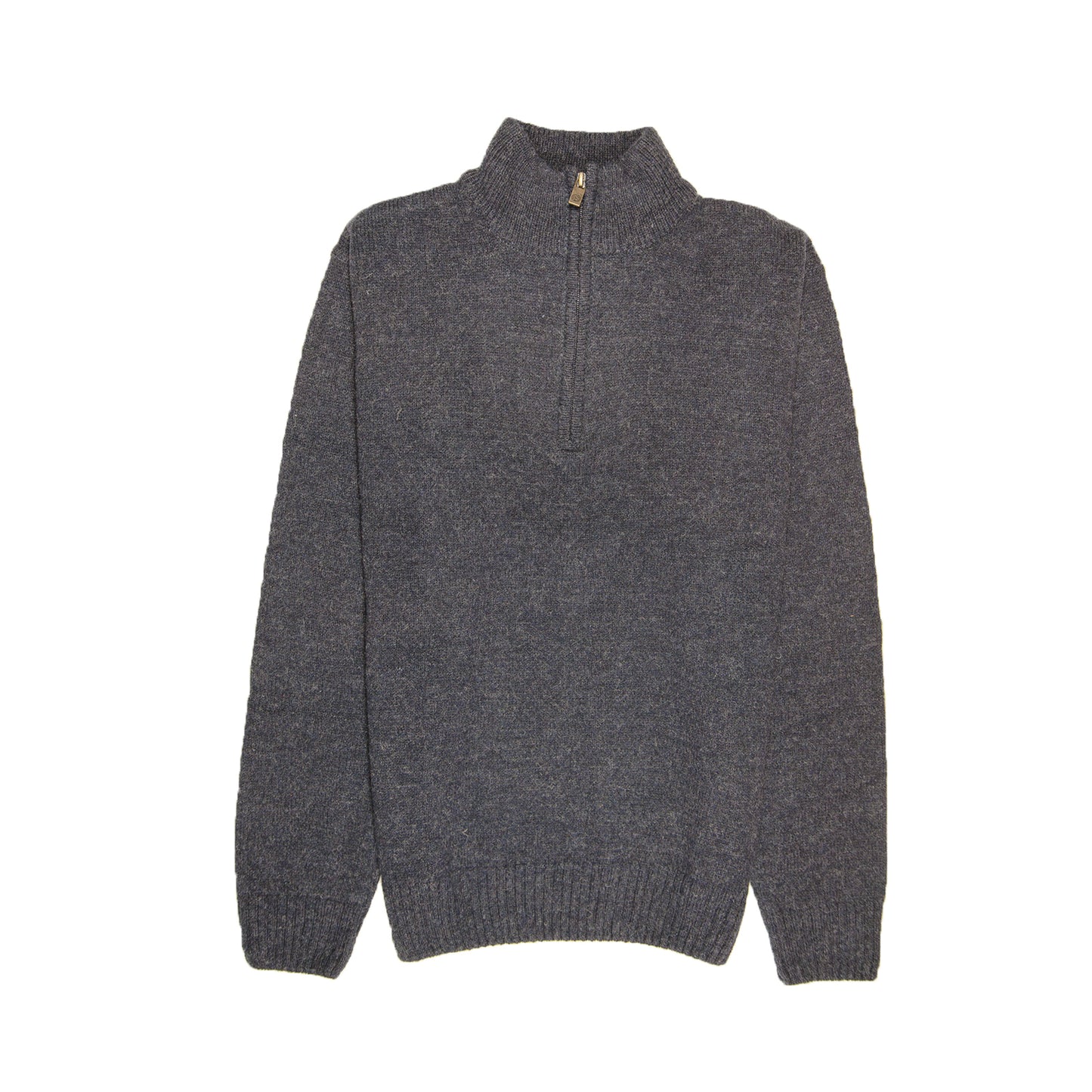 100% SHETLAND RAGG WOOL Half Zip Up Knit JUMPER Pullover Mens Sweater Knitted - Denim Blue (45) - 3XL - 6XL