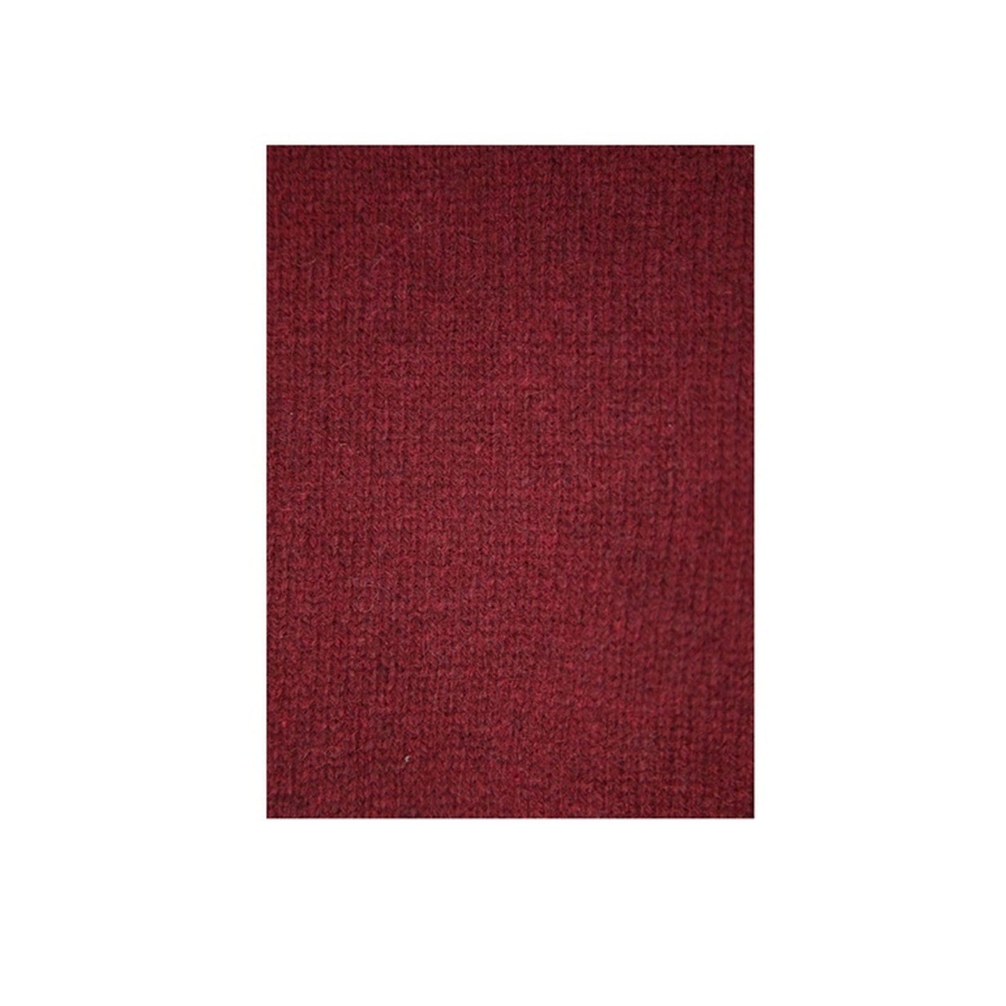 100% Shetland Ragg Wool V Neck Knit Jumper Pullover Mens Sweater Knitted - Burgundy - S