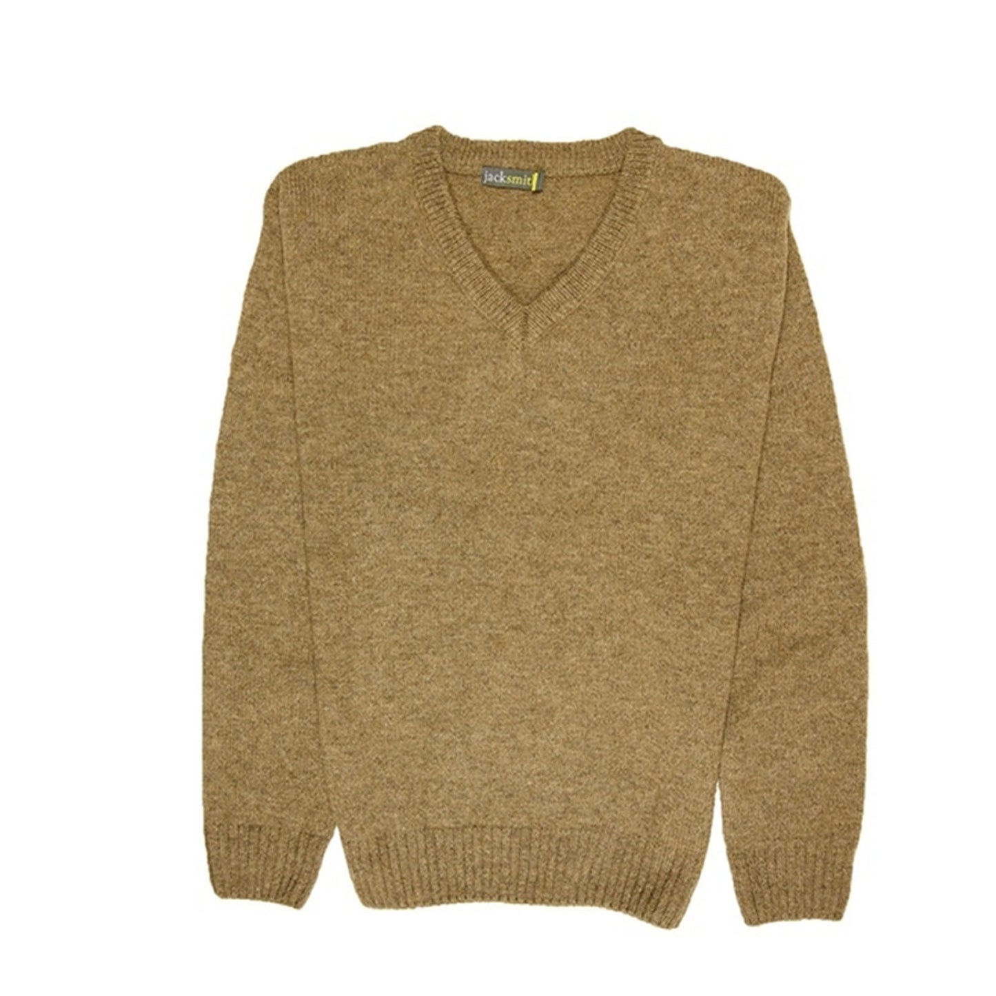 100% Shetland Ragg Wool V Neck Knit Jumper Pullover Mens Sweater Knitted - Nutmeg - 3XL