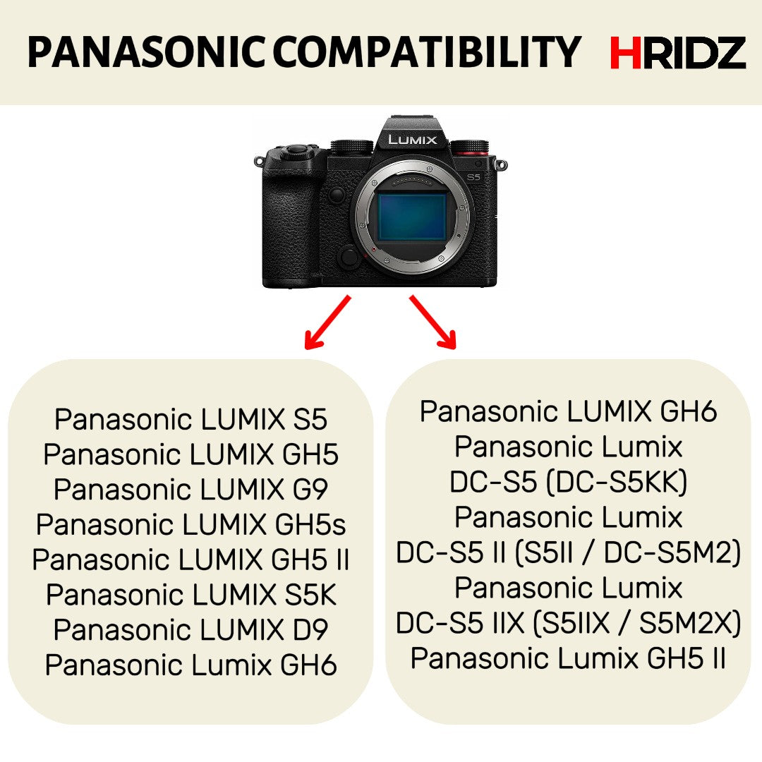 Hridz BLK22 2pcs Battery for Panasonic DMW-BLK22 LUMIX DSLR - 2-batteries only