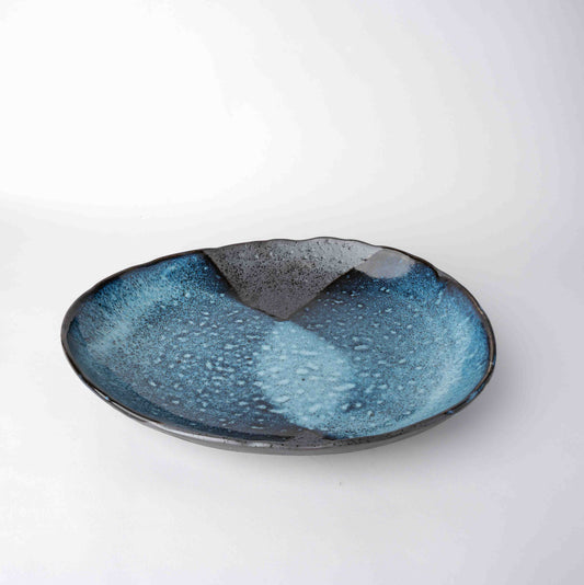 Organic Plate 25cm Storm Glaze