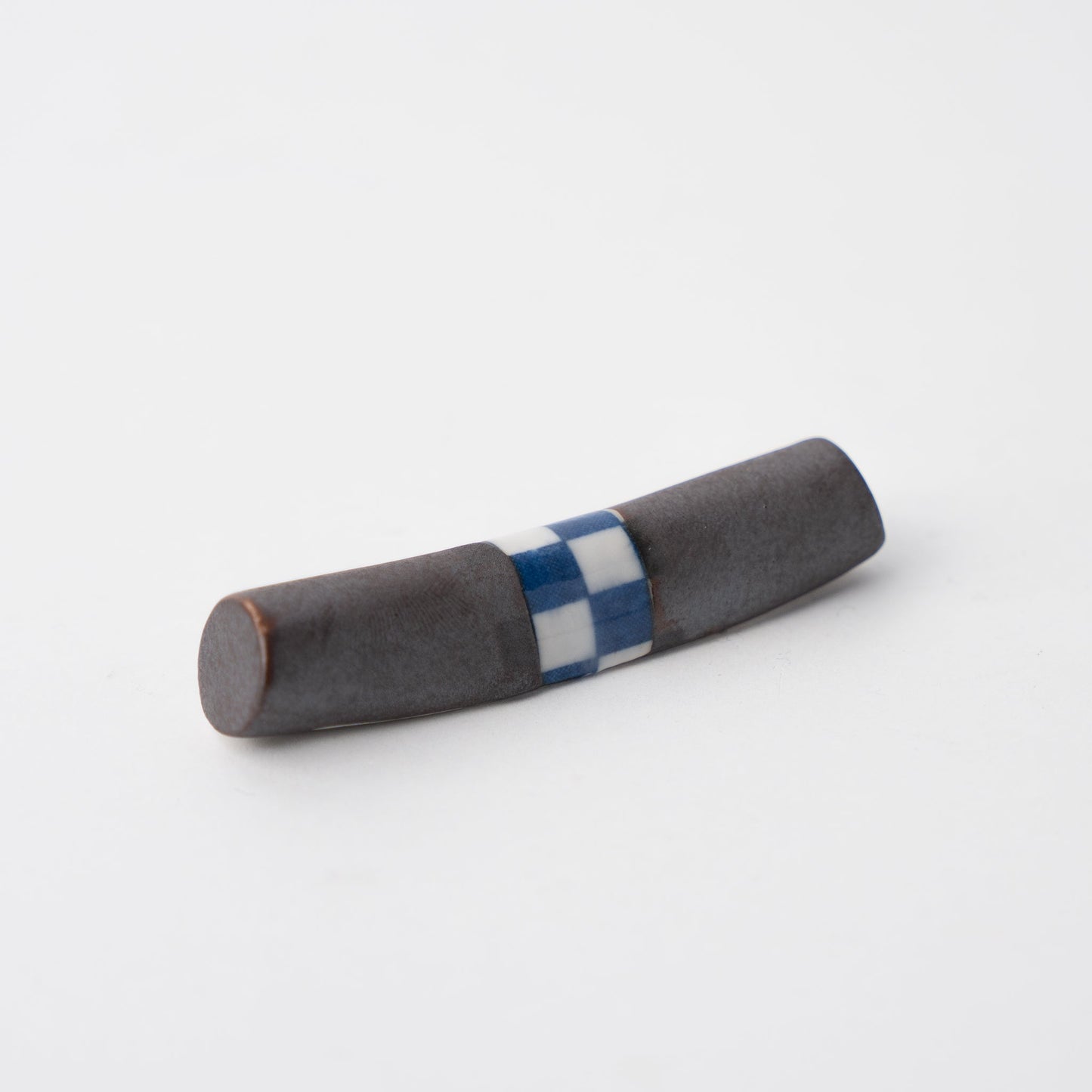 Chopstick Rest Cylinder Checker Black