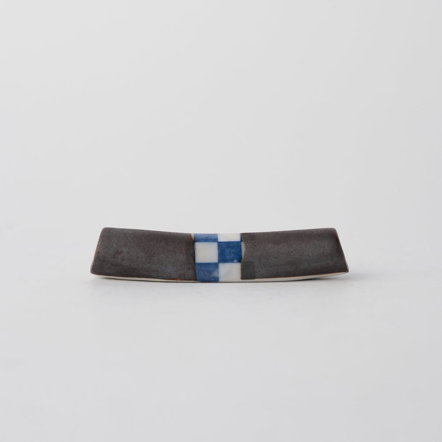 Chopstick Rest Cylinder Checker Black