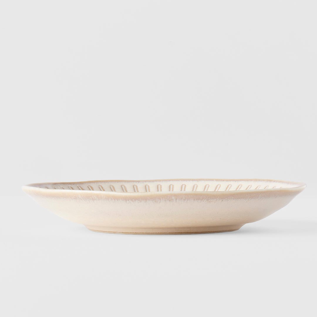 Saucer 14cm Ridged Alabaster Glaze