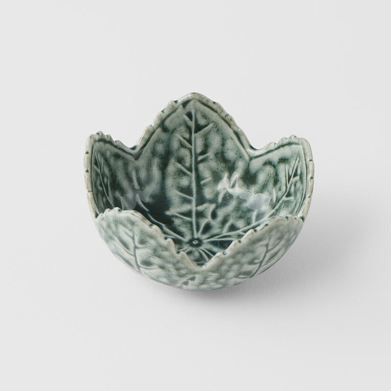 Sauce Dish Leaf 7.5cm Green Glaze