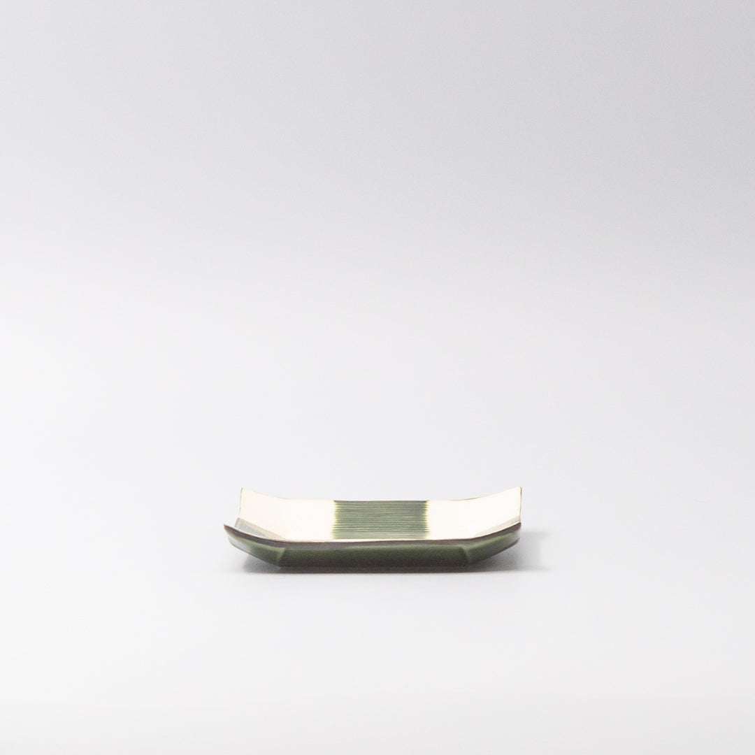 Saucer Reeded Oribe 12cm Checkerboard Glaze
