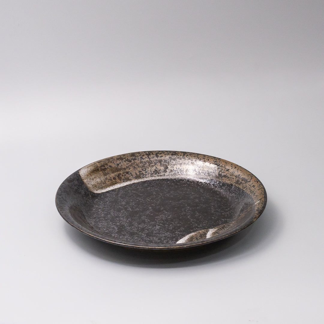 Plate 28cm Bronze Brushstroke Glaze