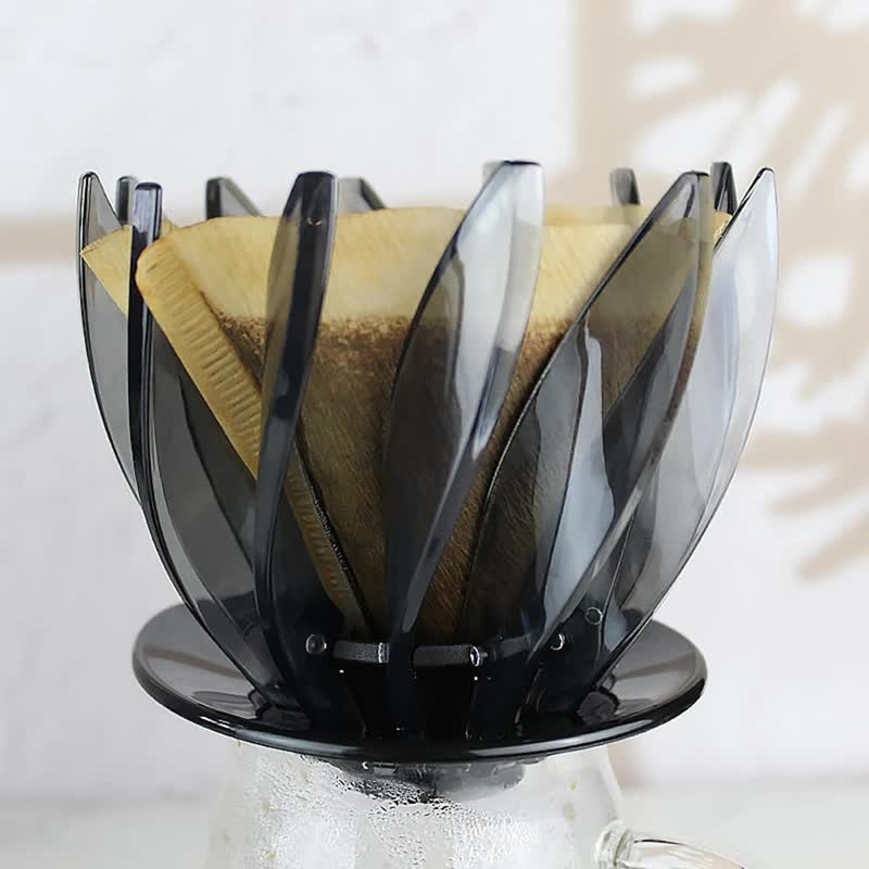 V60 Pour Over Coffee Dripper - Heat Resistant Brew Filter Cone - Pink(Black Base)