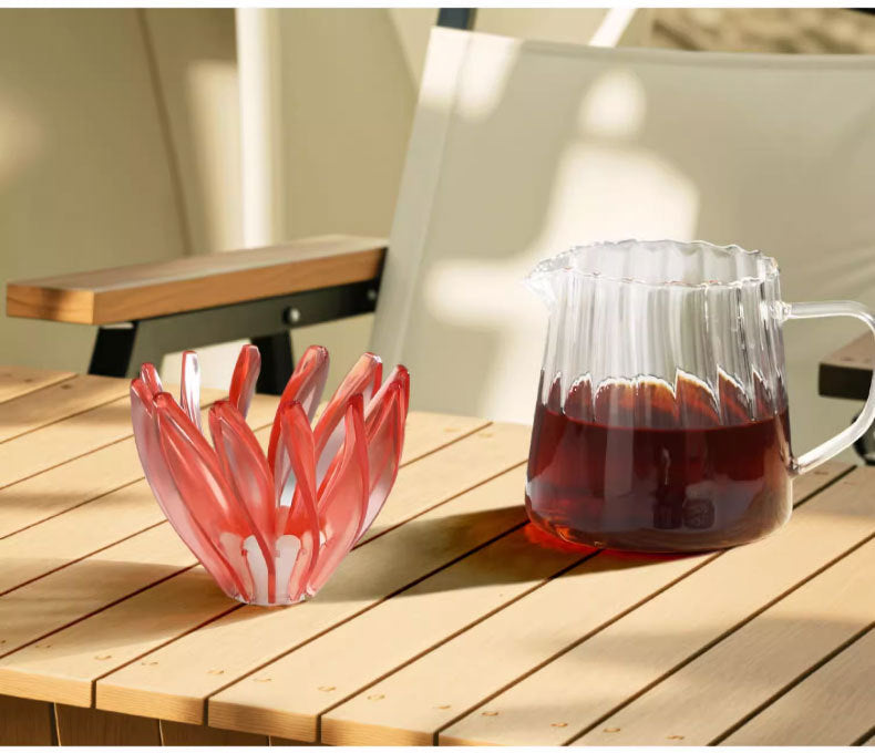 V60 Pour Over Coffee Dripper - Heat Resistant Brew Filter Cone - Purple(White Base)