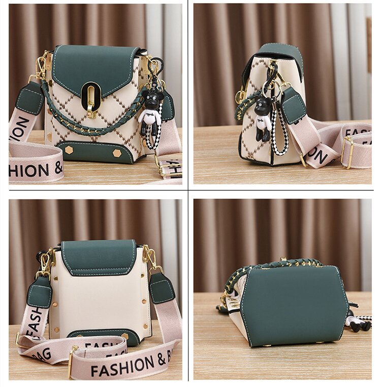 Green Stylish Korean Minimalist Crossbody Bag - Elegant Small Square Shoulder Bag with Phone Pocket