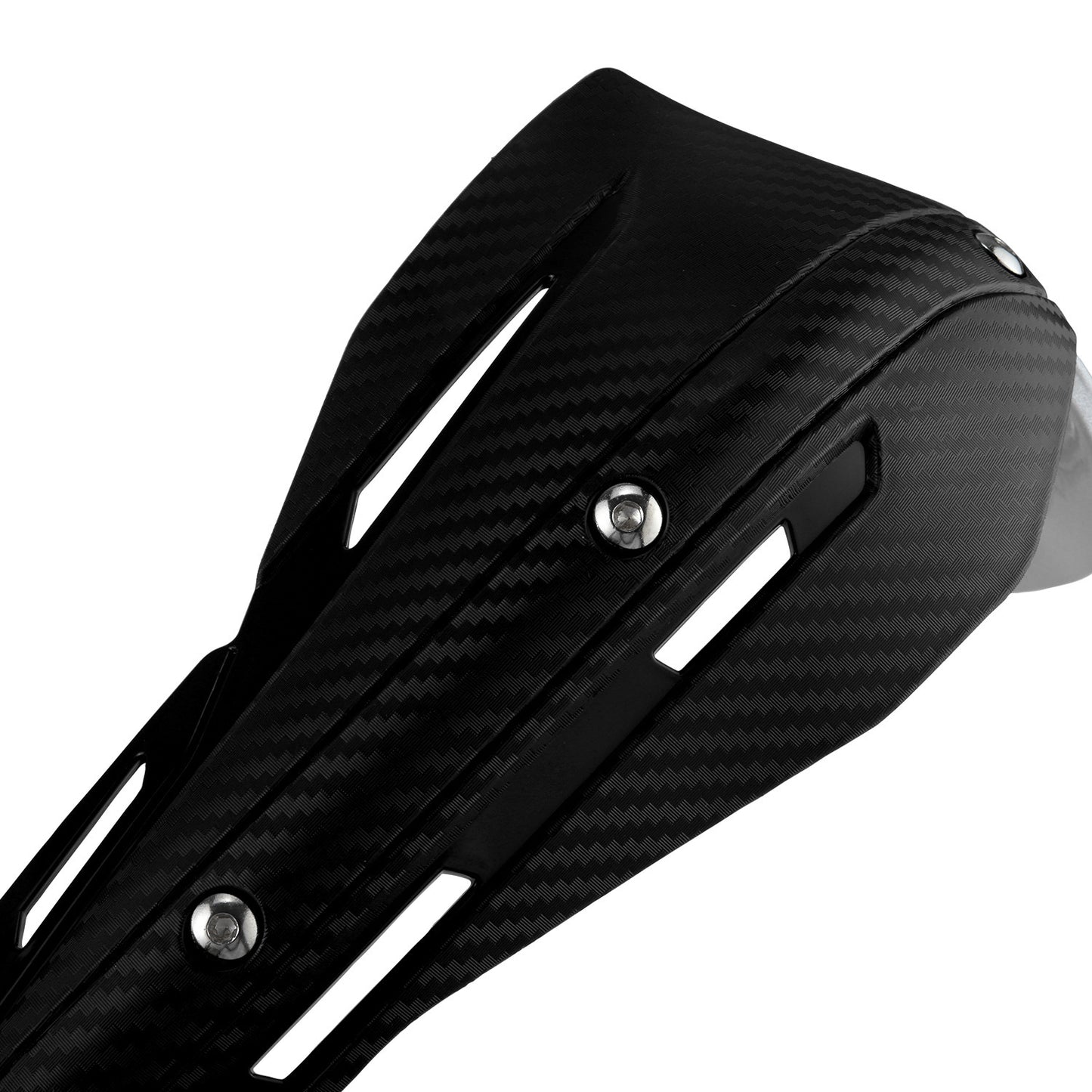 Professional Universal Motorcycle Handguards for Honda CC110 Cross Cub - Heavy Duty Aluminum Alloy Anti-Collision Brush Guards, Carbon Fiber Style Handlebar Protectors for Dirt Bikes and Off-Road Motorcycles - 1 Pair—White