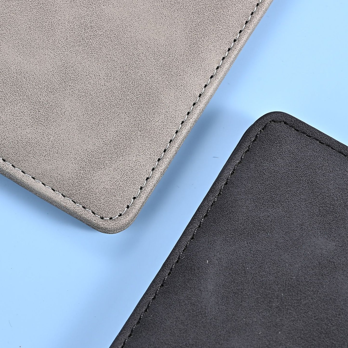 3 Pcs Premium PU Leather Car Registration and Insurance Holder - Slim Auto Document Organizer, Driver's License Wallet and Travel Passport Folder - Gray