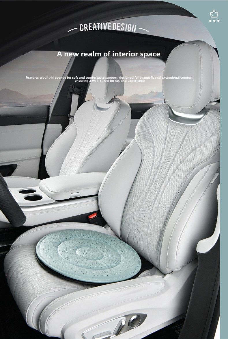 Calm Green 360 Degree Rotating Car Seat Cushion - 53cm Nano Tech Swivel Mobility Aid - Easy Vehicle Entry and Exit for Seniors, Breathable Non Slip Ergonomic Support for Home Office and Travel