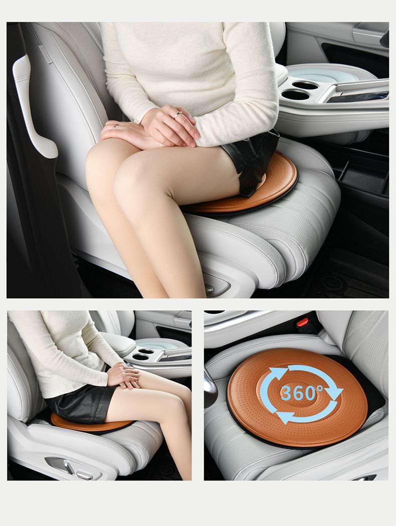 Gray 360 Degree Rotating Car Seat Cushion - 53cm Nano Tech Swivel Mobility Aid - Easy Vehicle Entry and Exit for Seniors, Breathable Non Slip Ergonomic Support for Home Office and Travel