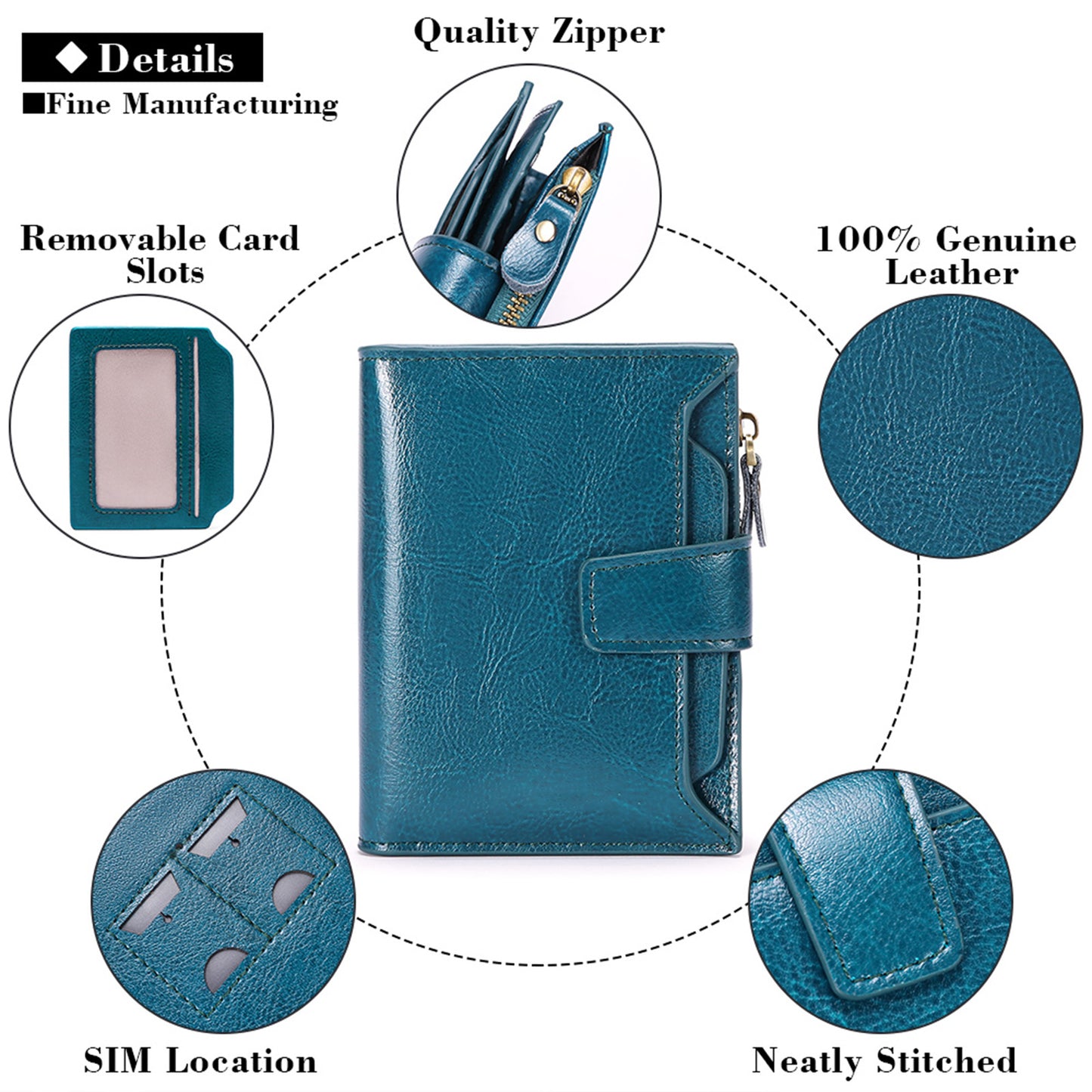 Dark Pink Premium Genuine Leather RFID Blocking Women's Wallet - Lightweight, Multi-Functional, and Stylish