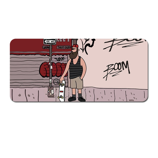 (80x30x0.4cm) Computer Desk Mat - Big Beard Uncle Series, Smooth Gaming Surface - Style 4