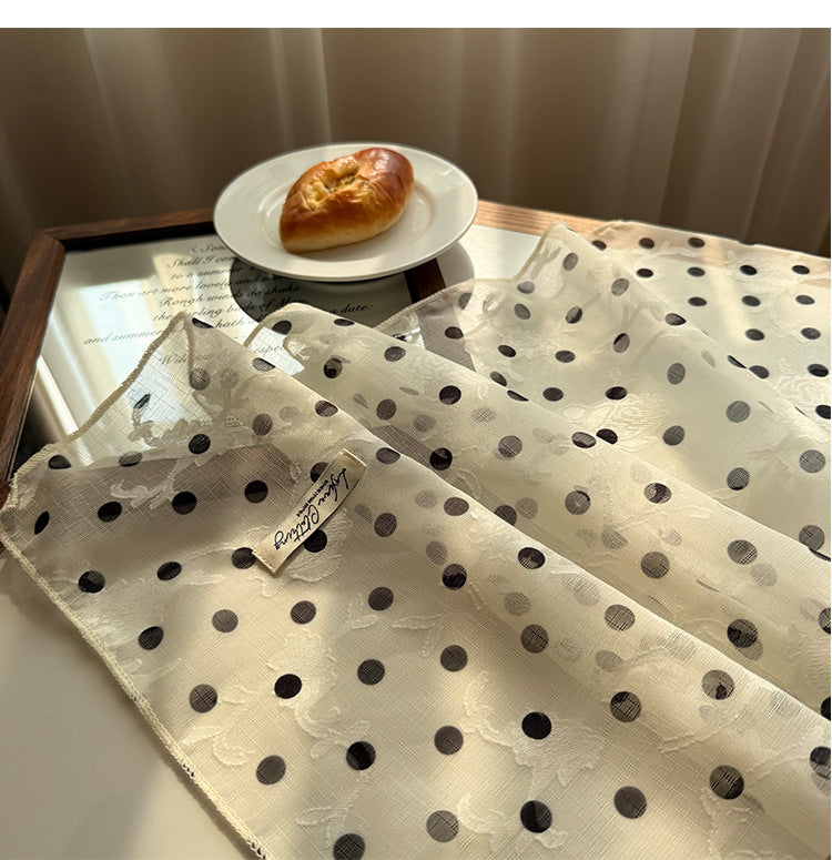 Style 4 Black Versatile Patterned Square Scarf | 65x65cm Lightweight Polyester Neckerchief Headband | Vintage Polka Dot & Floral