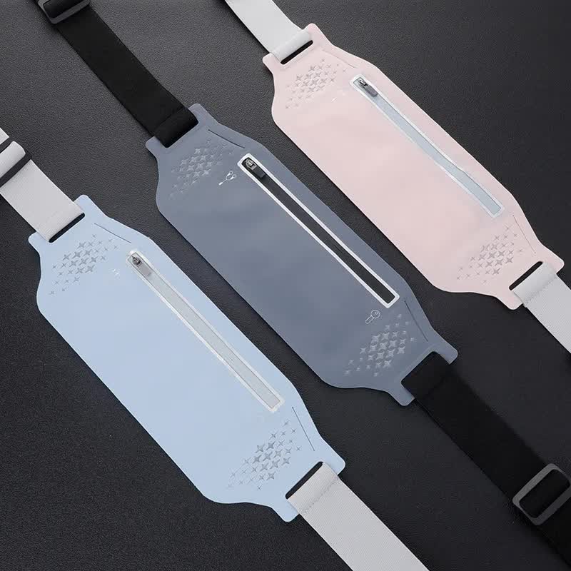 2 Pcs Pink Lightweight Women's Running Waist Bag - Splash-Proof Fitness Belt with Stretchable Phone Storage