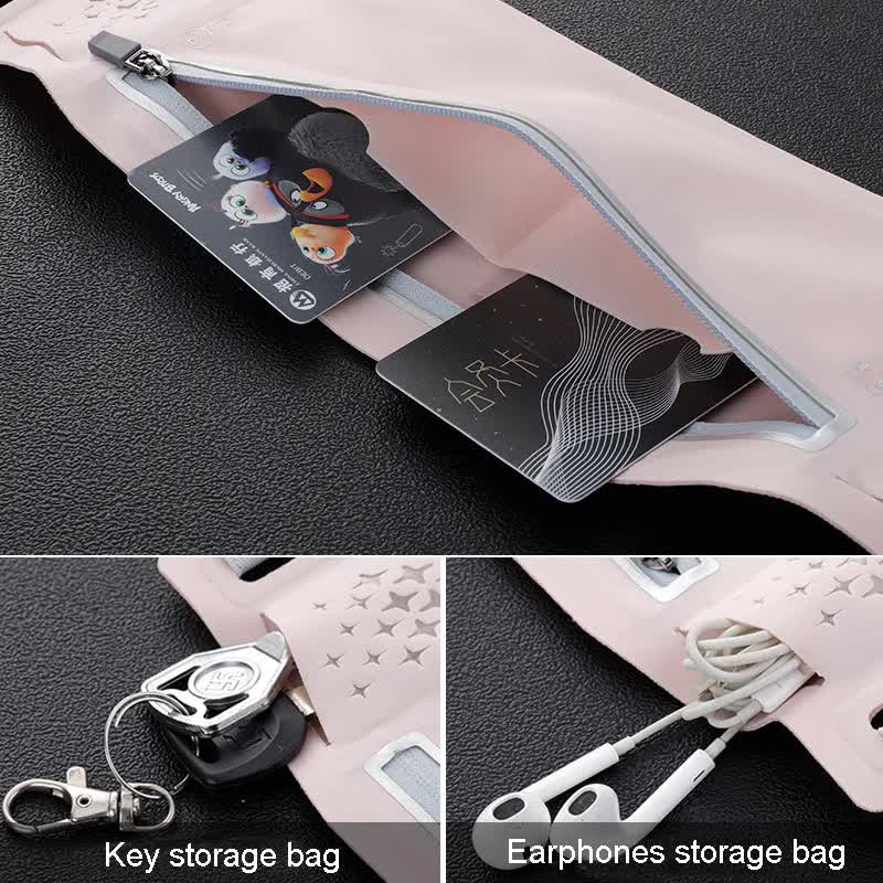 2 Pcs Grey Lightweight Women's Running Waist Bag - Splash-Proof Fitness Belt with Stretchable Phone Storage